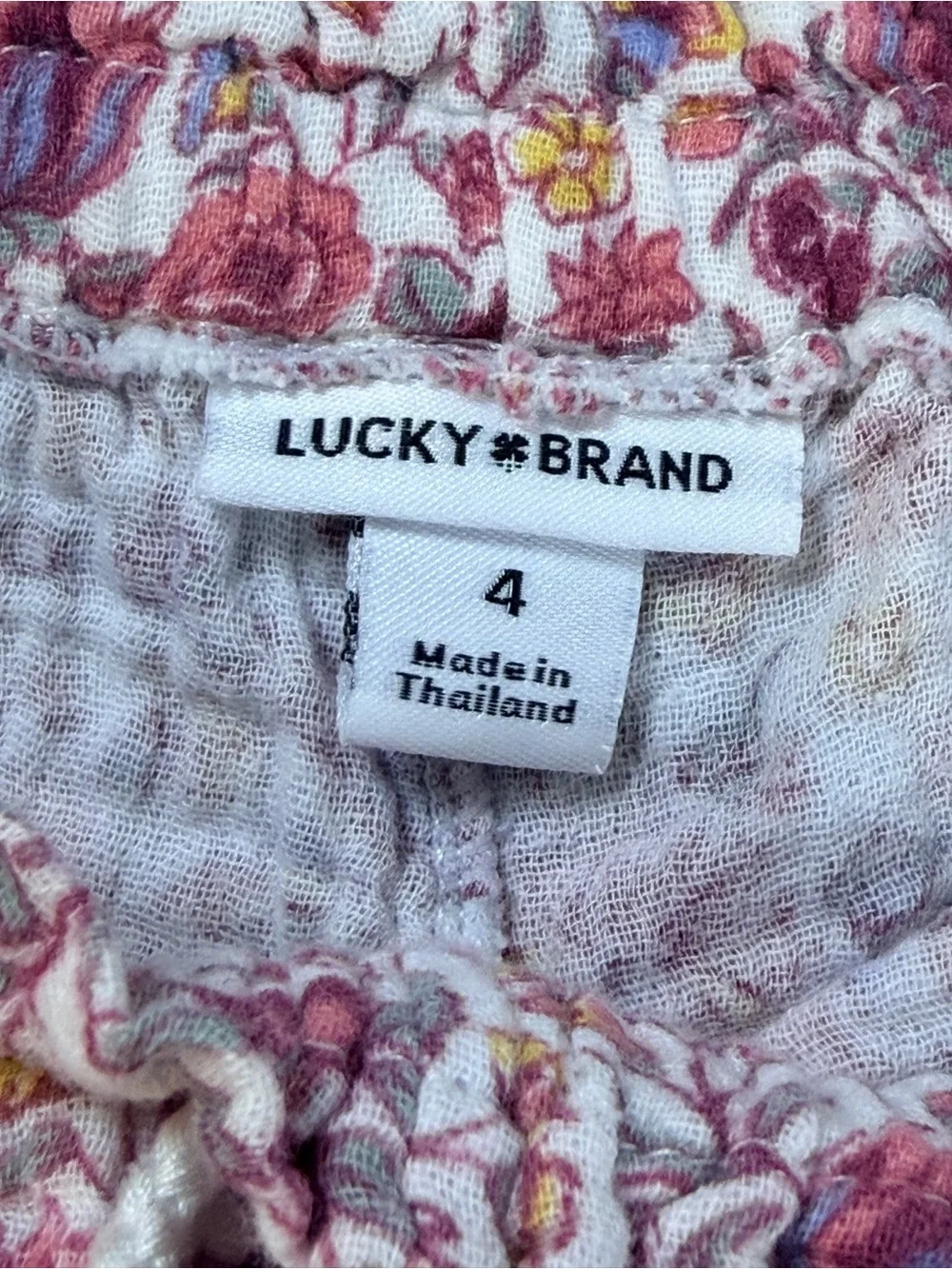 Lucky Brand Pink Peplum Top with Floral Shorts Set